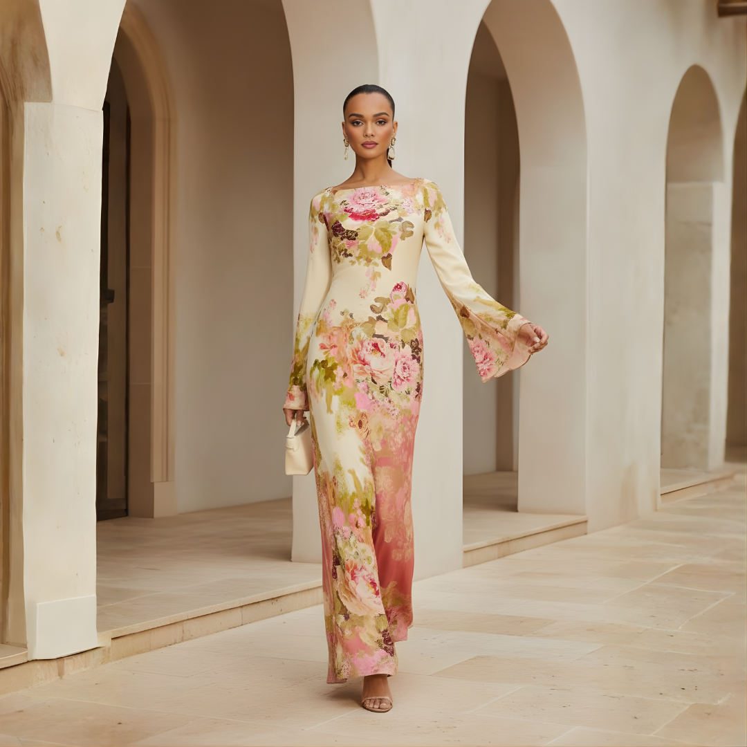 Lily – Women Floral Print Wedding Guest Dress - Image 3
