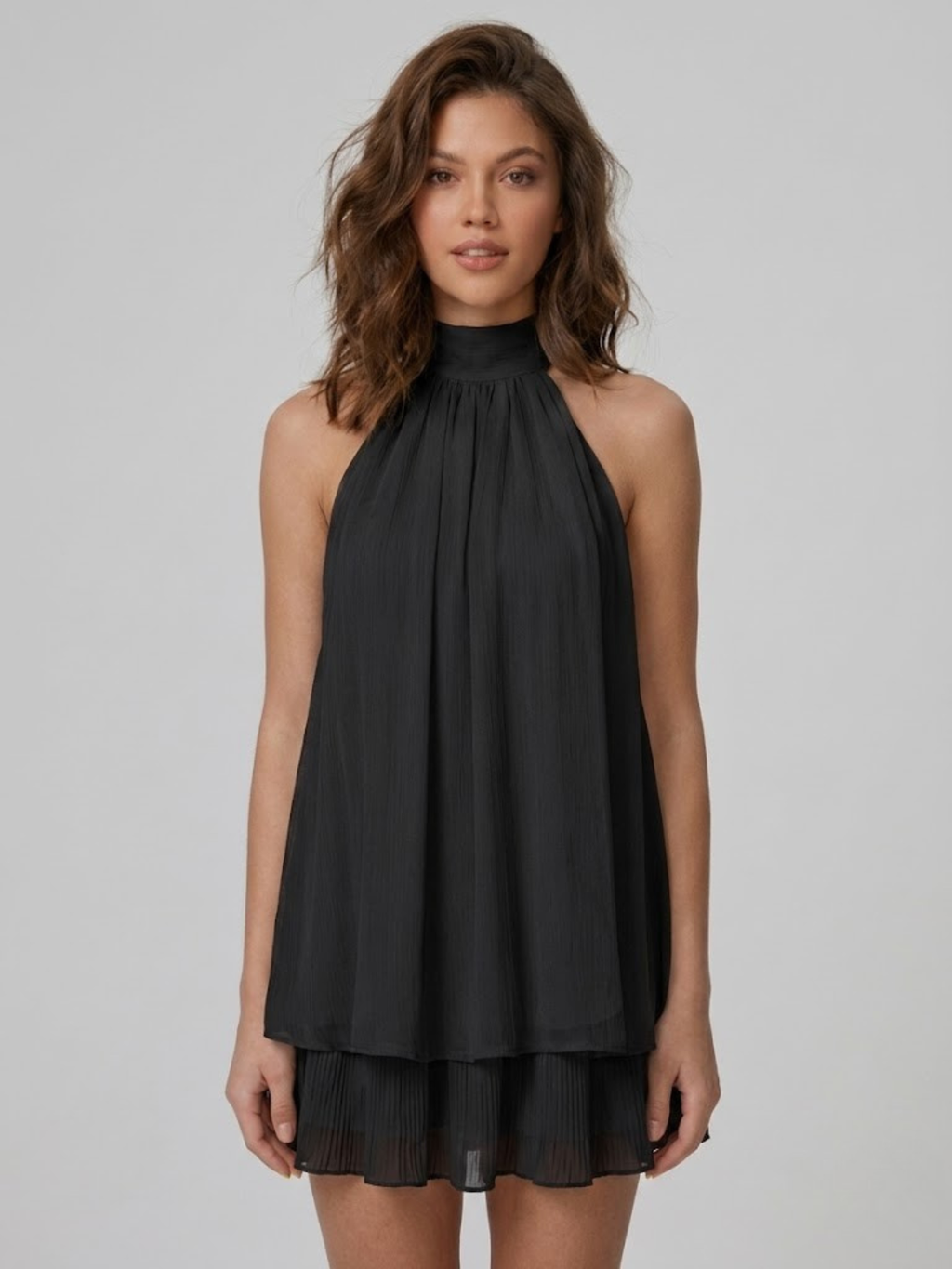 Verena – Flowy Halter with High Neck Dress - Image 20