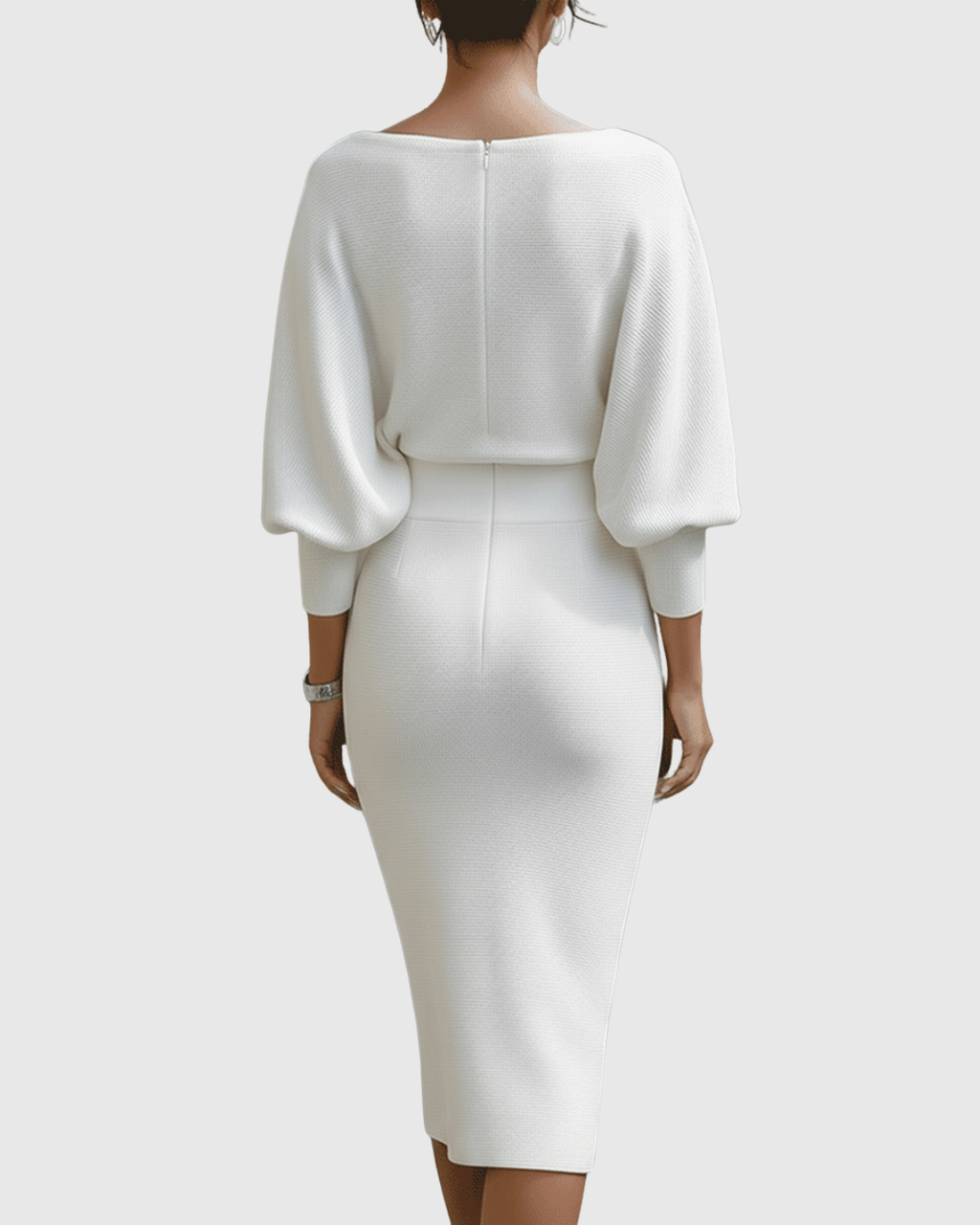 Melanie – Elegant Draped Batwing Dress - Image 10