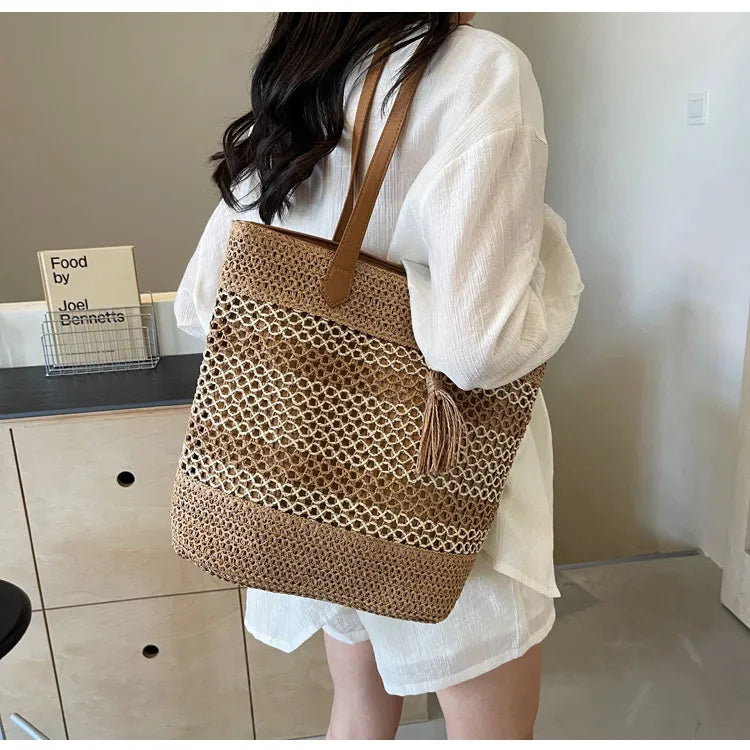 Mara – Stylish Woven Beach Bag - Image 8