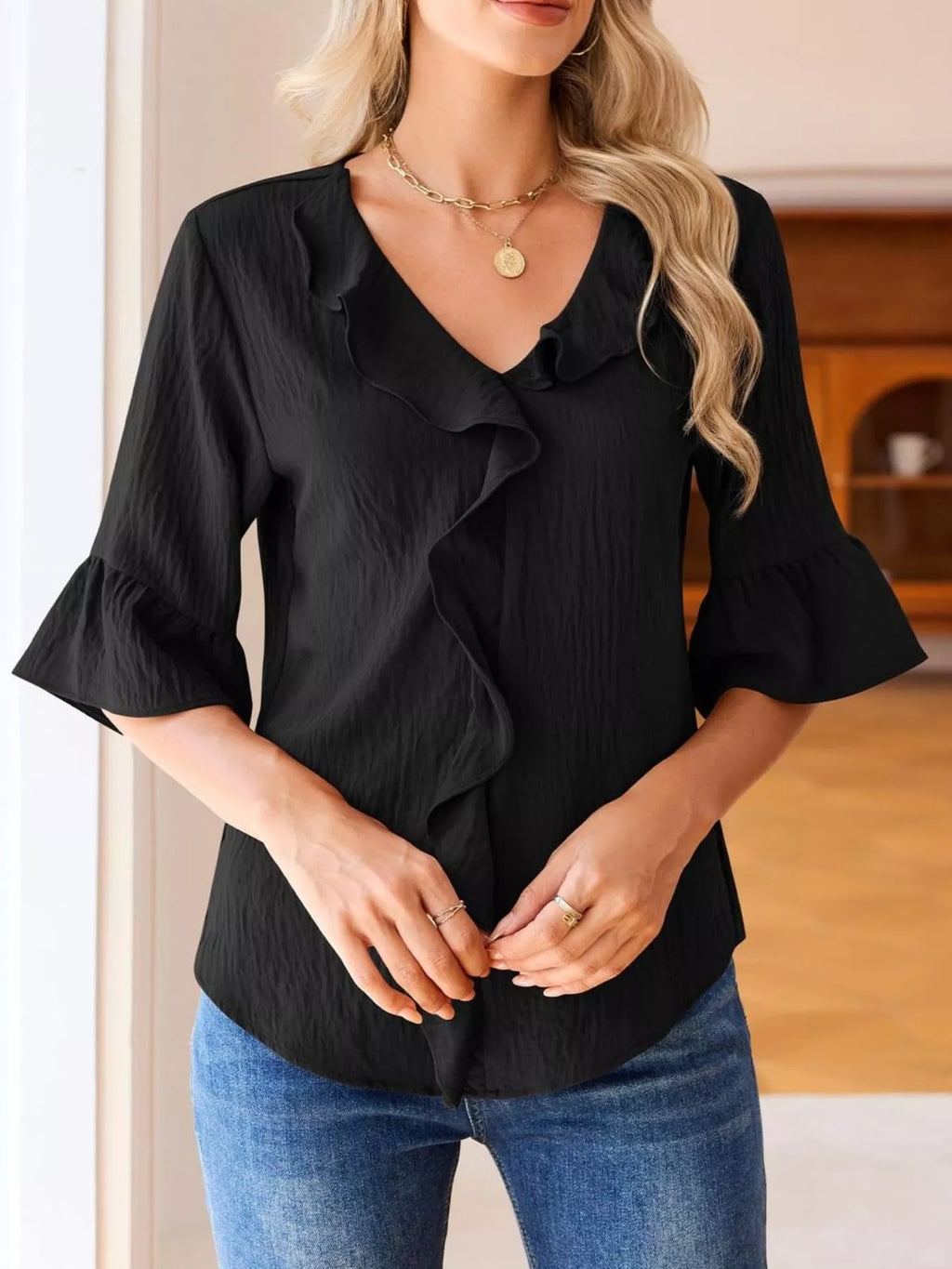 Annika – Ruffled Elegance Blouse - Image 10