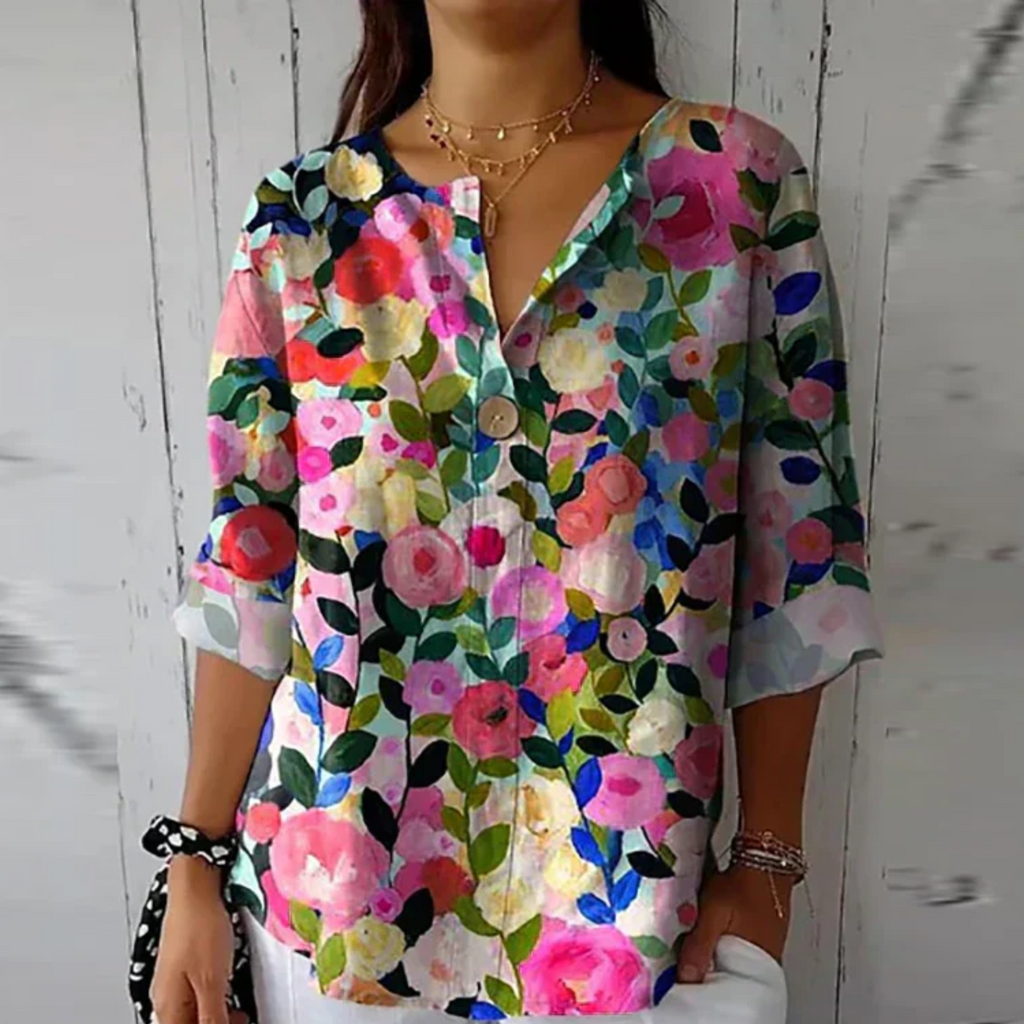 Thea – Women  Chic Floral  Print Blouse - Image 6