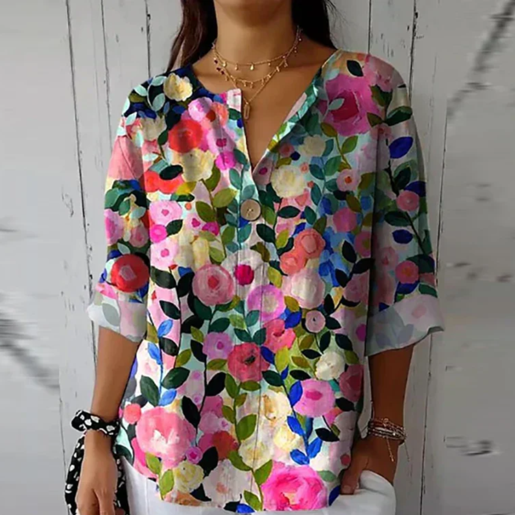 Thea – Women  Chic Floral  Print Blouse - Image 6