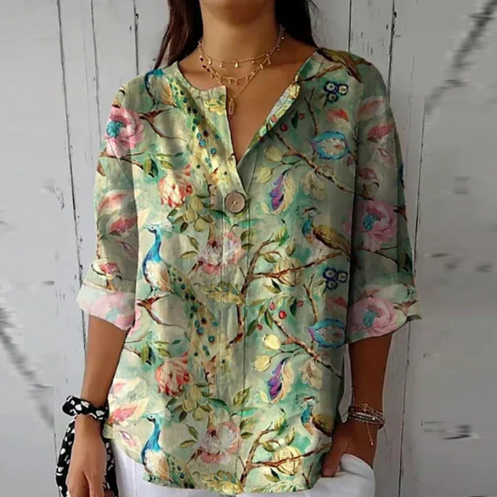 Thea – Women  Chic Floral  Print Blouse - Image 7