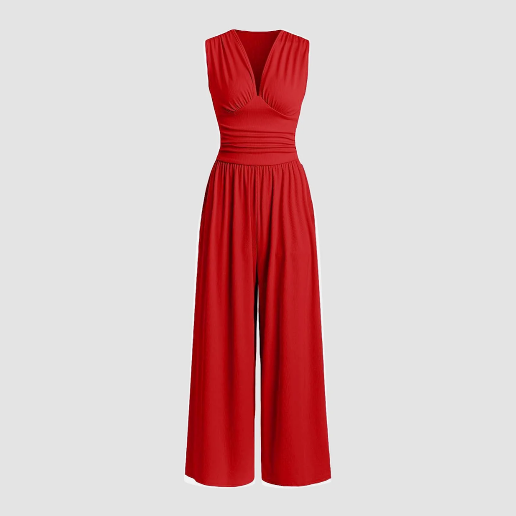 Marie – Women Stretch Comfort Wide-Leg Jumpsuit - Image 1