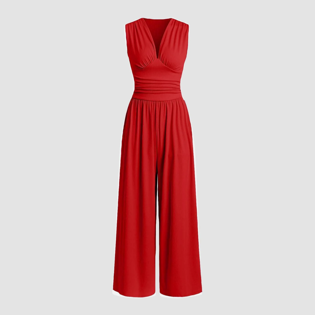 Marie – Women Stretch Comfort Wide-Leg Jumpsuit - Image 1