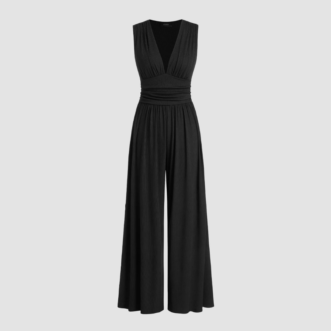 Marie – Women Stretch Comfort Wide-Leg Jumpsuit - Image 2