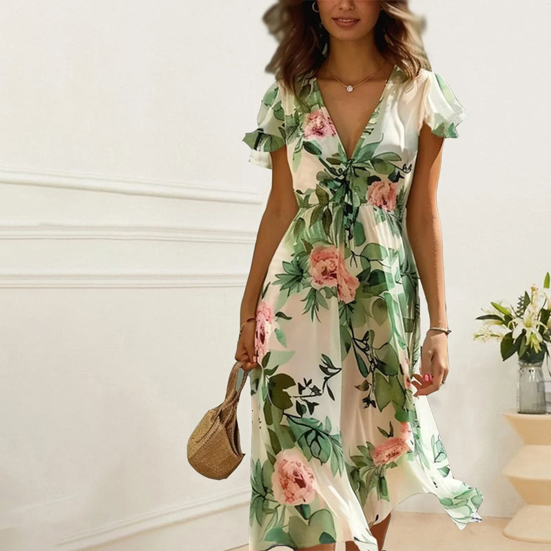 Josefine – Elegant Floral Print Dress - Image 2