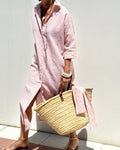Stella – Women Striped Button-Up Dress - Image 1