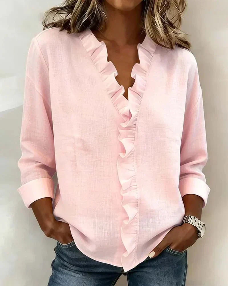 Yvonne – Lightweight V-Neck Blouse - Image 1