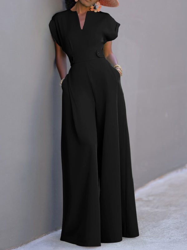 Kirsten – Elegant Cap Sleeve Wide Leg Jumpsuit - Image 9