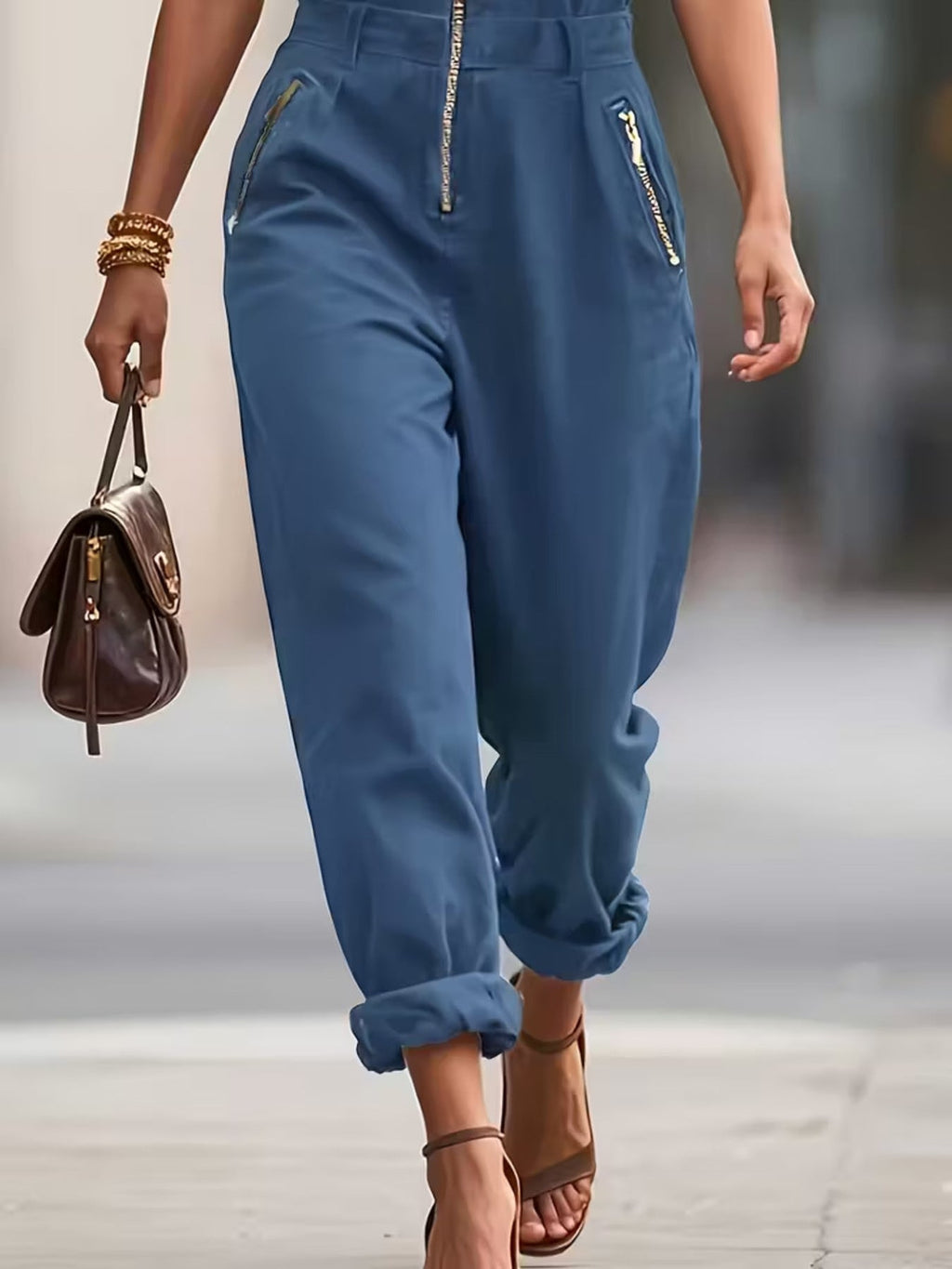 Christa – Sleeveless Zip-Up Jumpsuit - Image 8