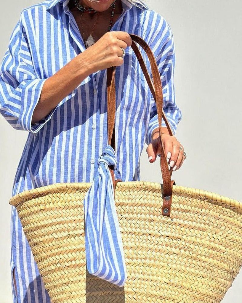 Stella – Women Striped Button-Up Dress - Image 4