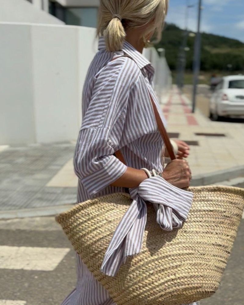 Stella – Women Striped Button-Up Dress - Image 5