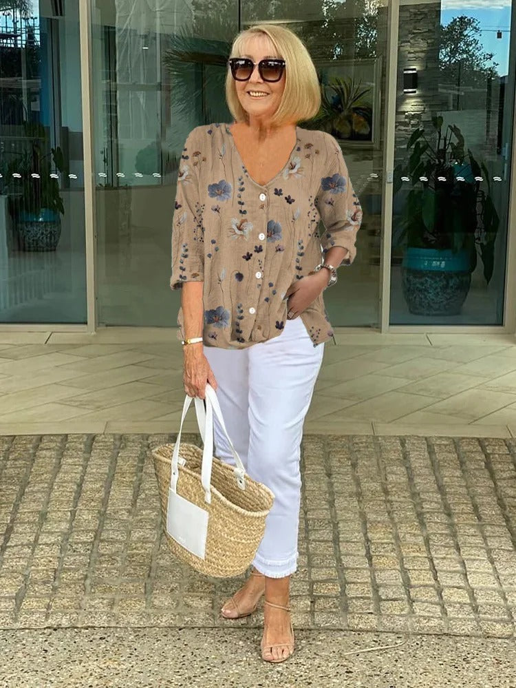 Margaret – Women Floral Print Blouse - Image 2