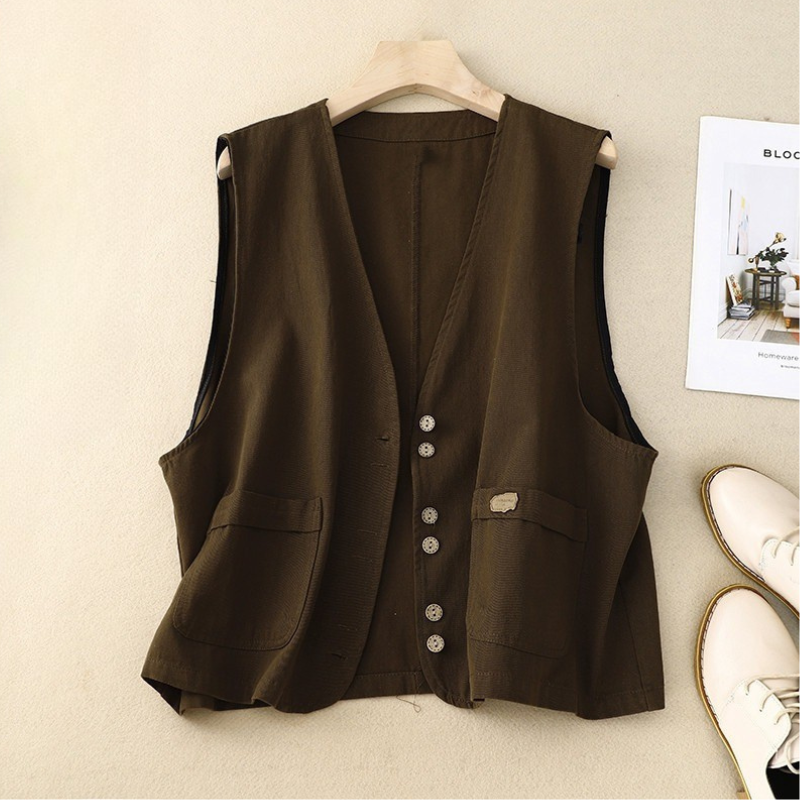 Emma – Women’s Relaxed Button Vest - Image 4