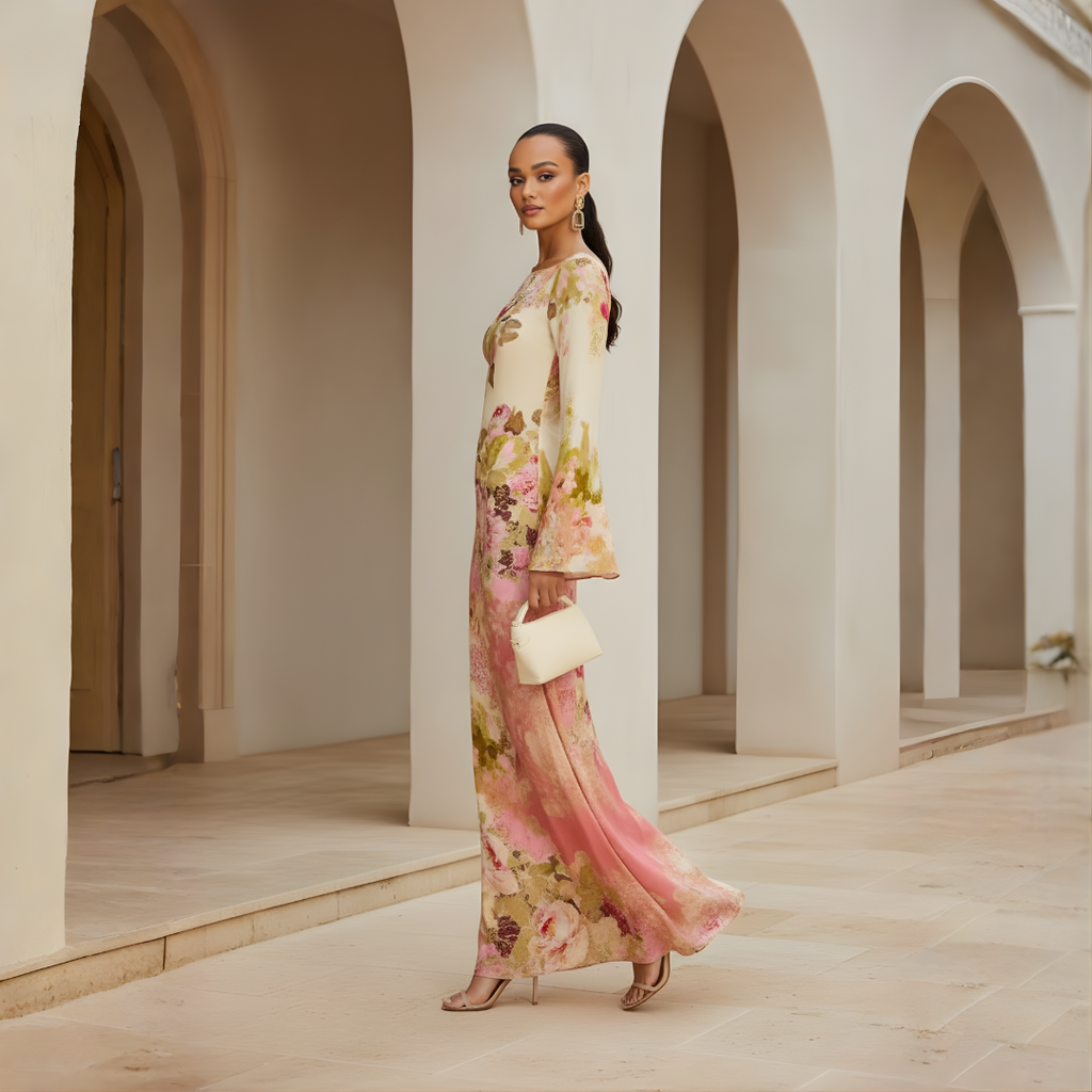 Lily – Women Floral Print Wedding Guest Dress - Image 4