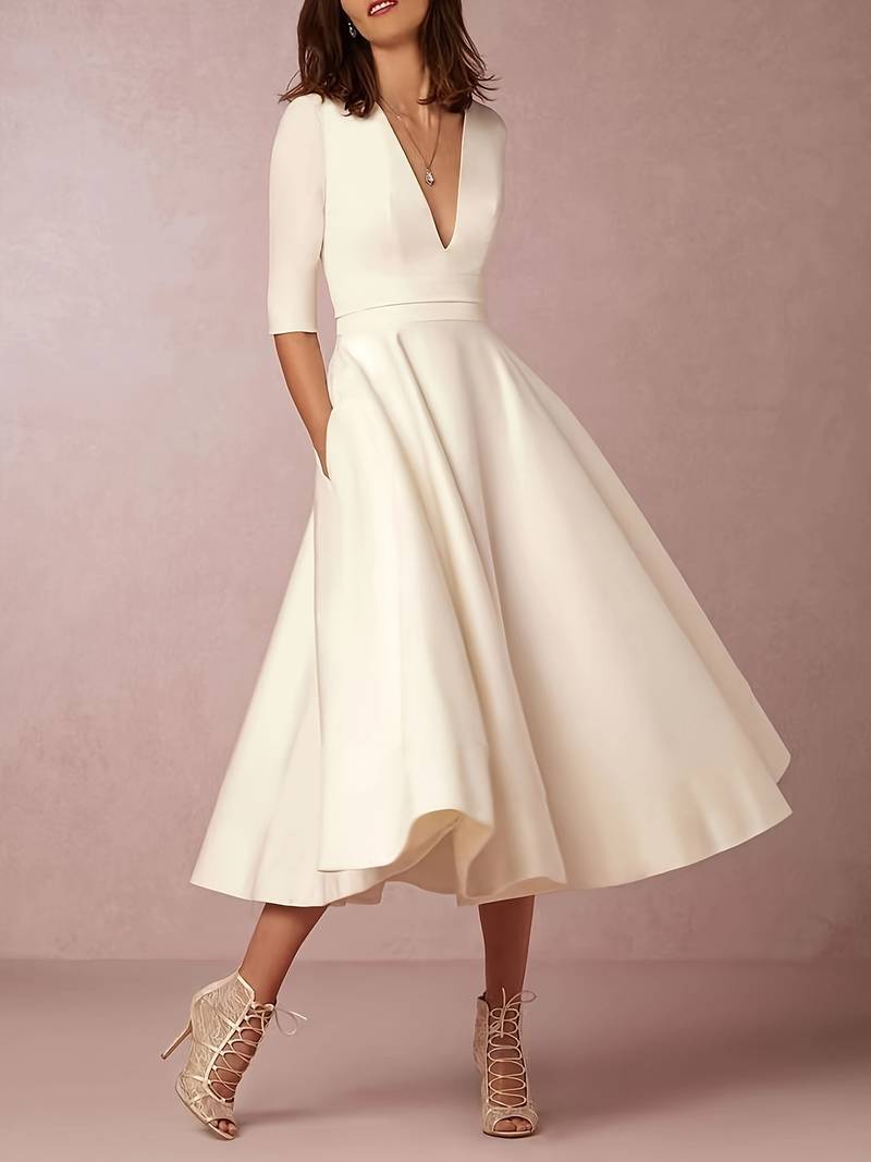 Lila – Women Elegant A-Line Midi Dress - Image 4