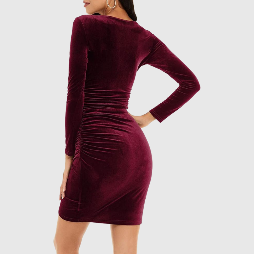 Sandra – Elegantes Minikleid aus Samt für Damen - Image 5