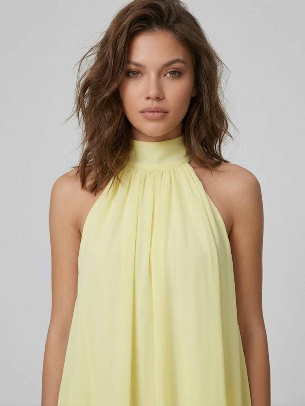 Verena – Flowy Halter with High Neck Dress - Image 10