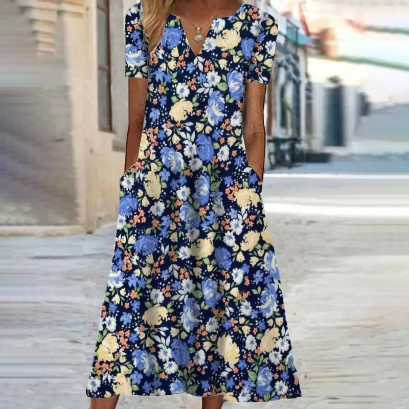 Gabriele – Floral V-neck Dress - Image 1