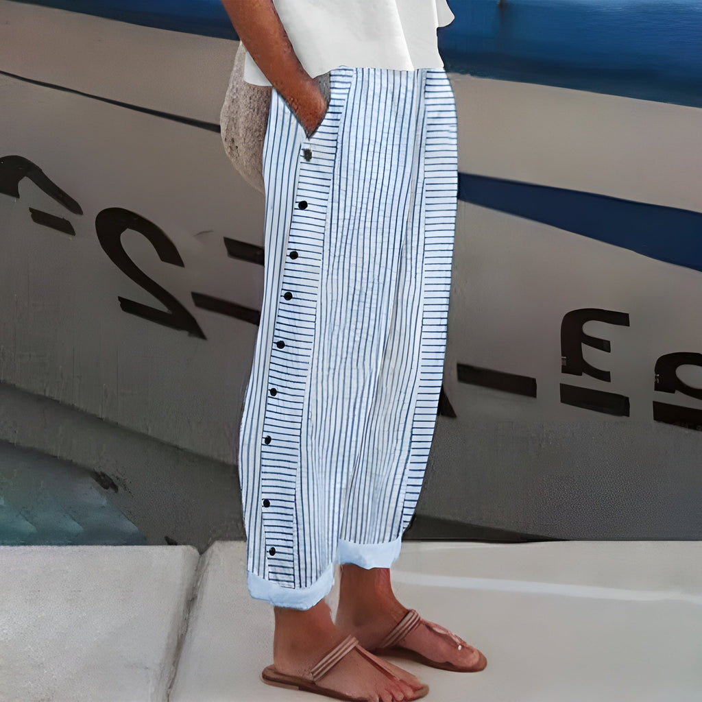Sophia – Striped Lightweight Trousers - Image 10