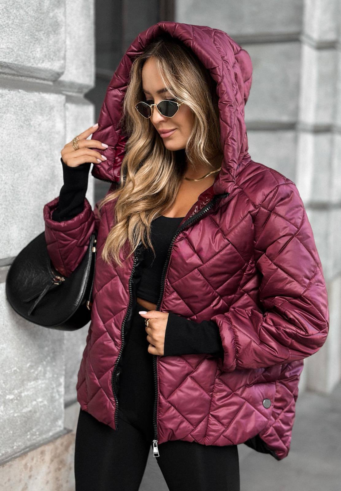 Puffer Jacket Women's Quilted Design with Hood - Image 1