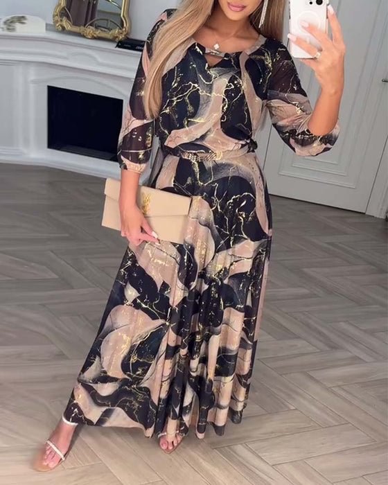 Anja – Elegant Floral Chiffon Dress - Image 2