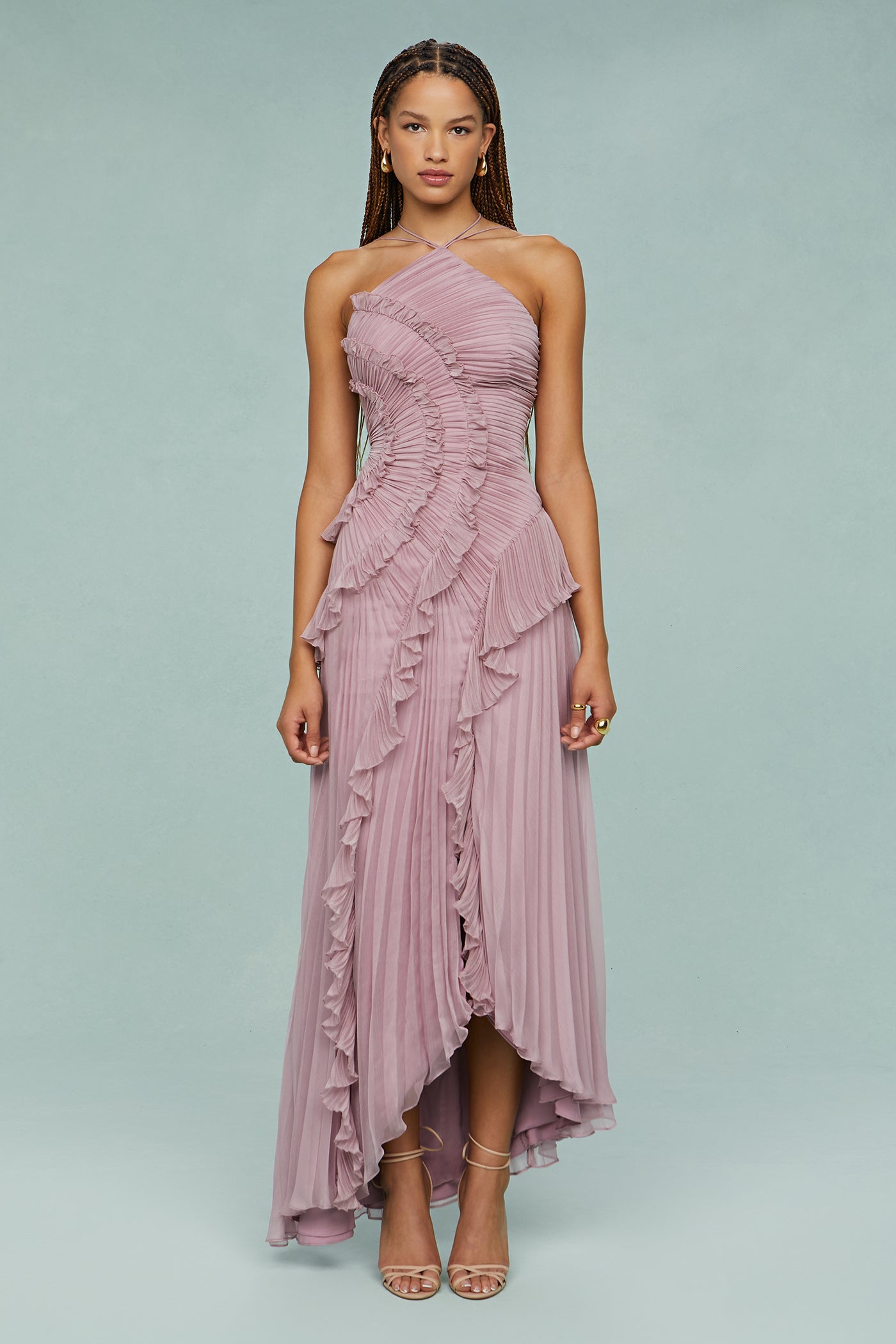 Clara – Women Pleated Ruffle Maxi Dress - Image 3