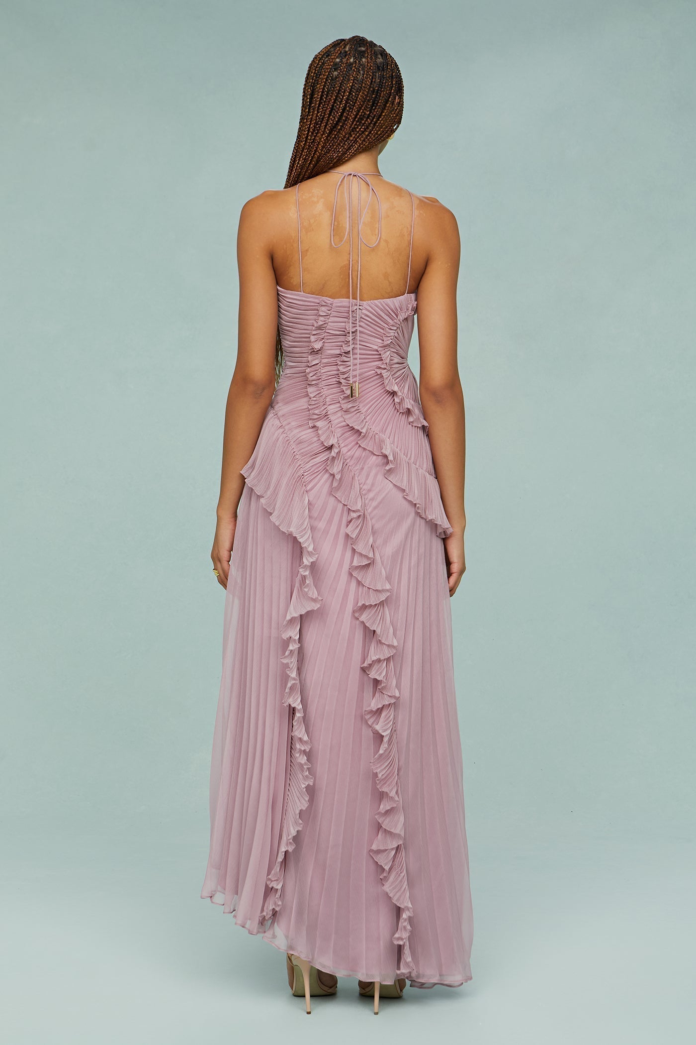 Clara – Women Pleated Ruffle Maxi Dress - Image 4