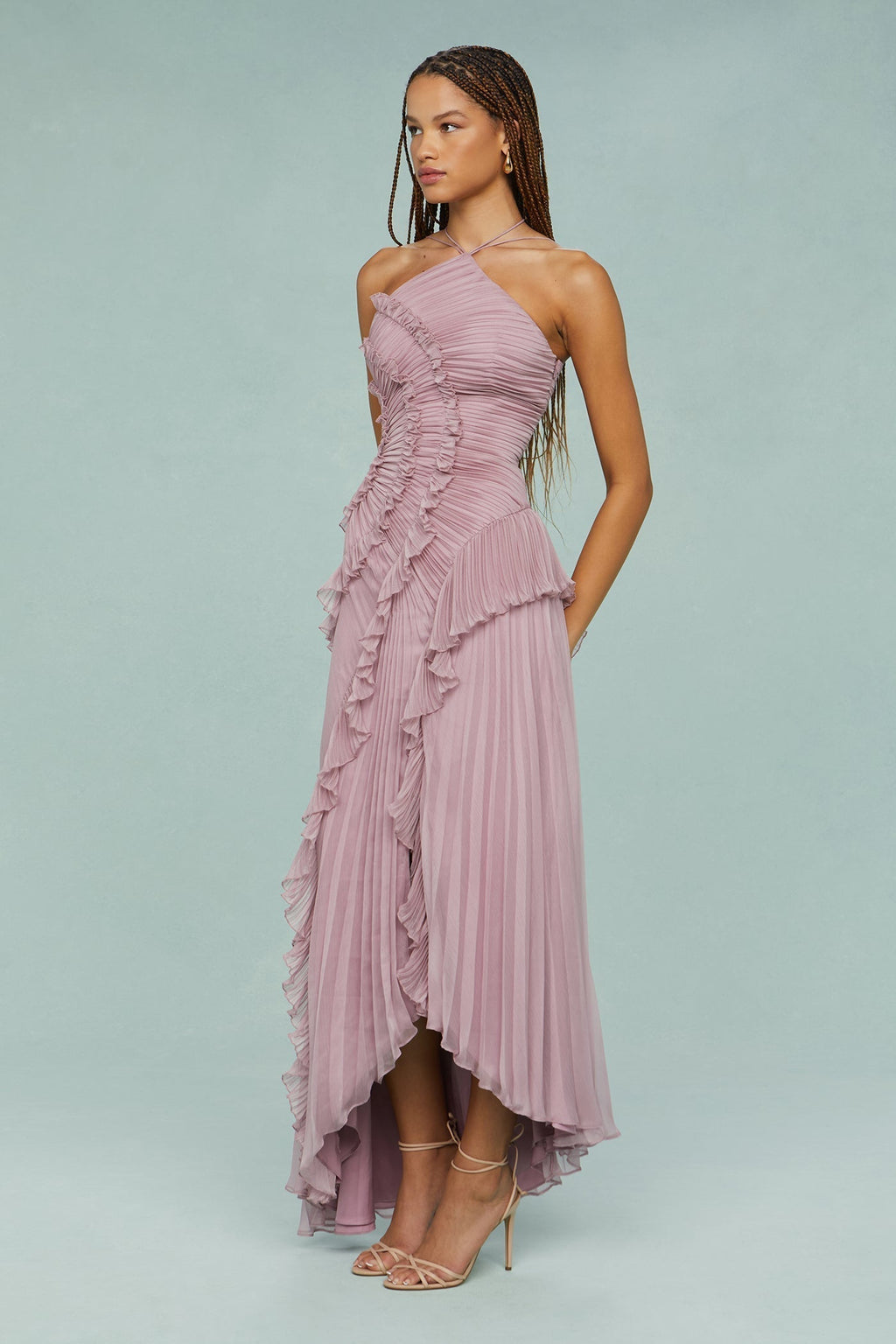 Clara – Women Pleated Ruffle Maxi Dress - Image 6