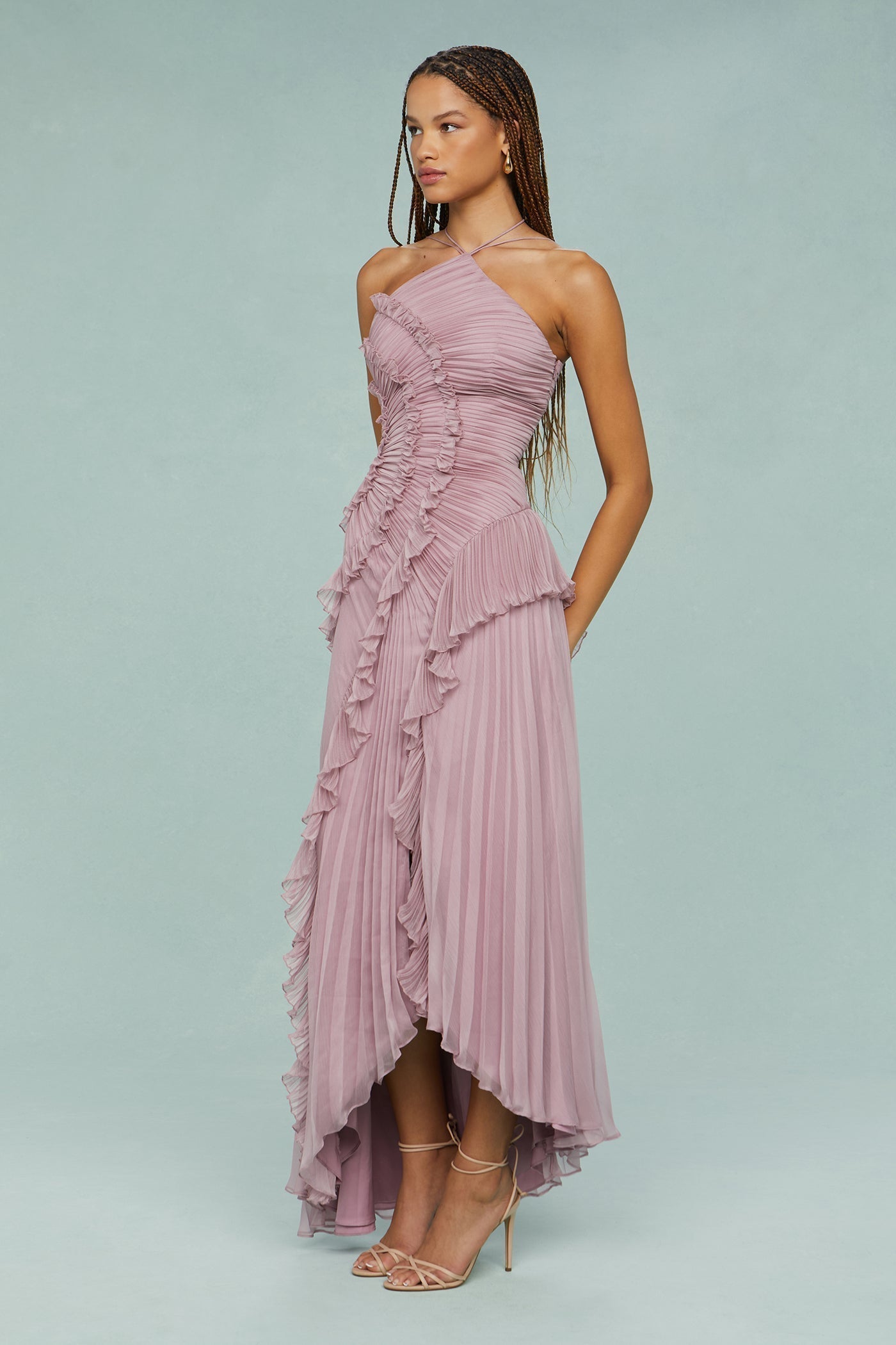 Clara – Women Pleated Ruffle Maxi Dress - Image 6