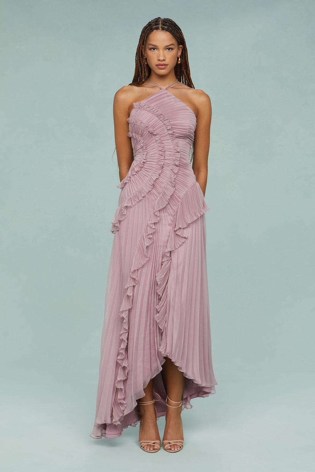 Clara – Women Pleated Ruffle Maxi Dress - Image 8
