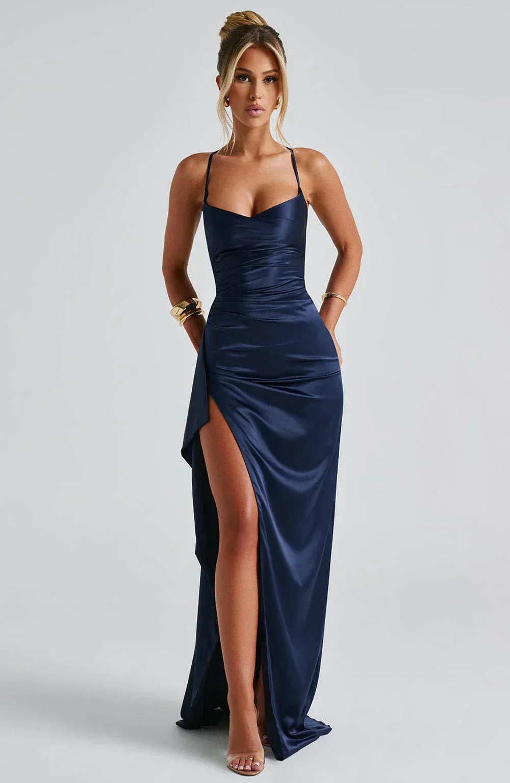 Anja –  Shoulder-Strap Long Split Dress - Image 9