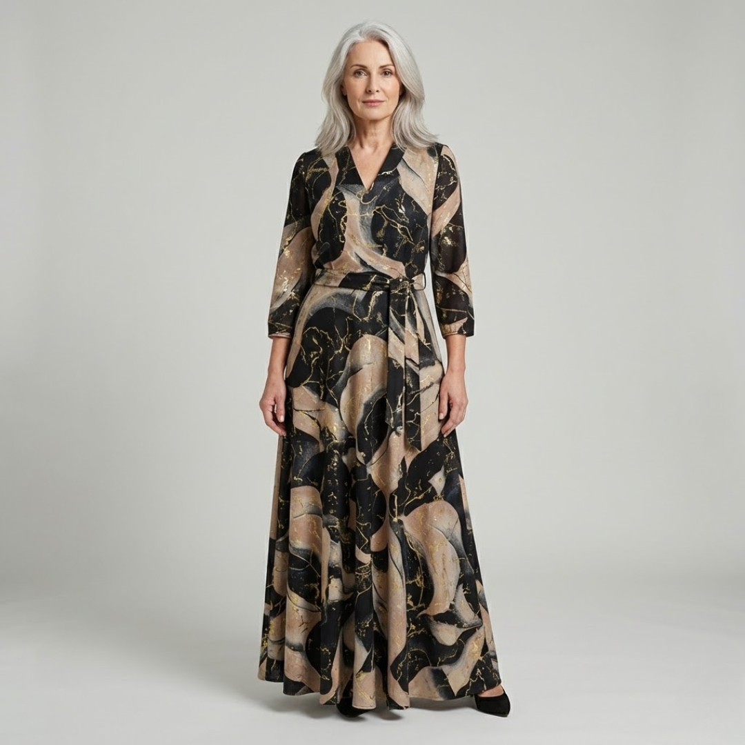 Anja – Elegant Floral Chiffon Dress - Image 1