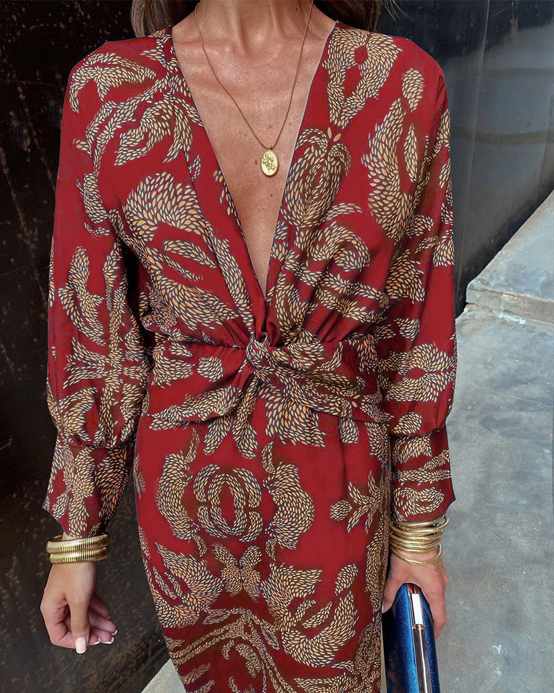 Marie – Long Sleeve V-neck Dress - Image 6