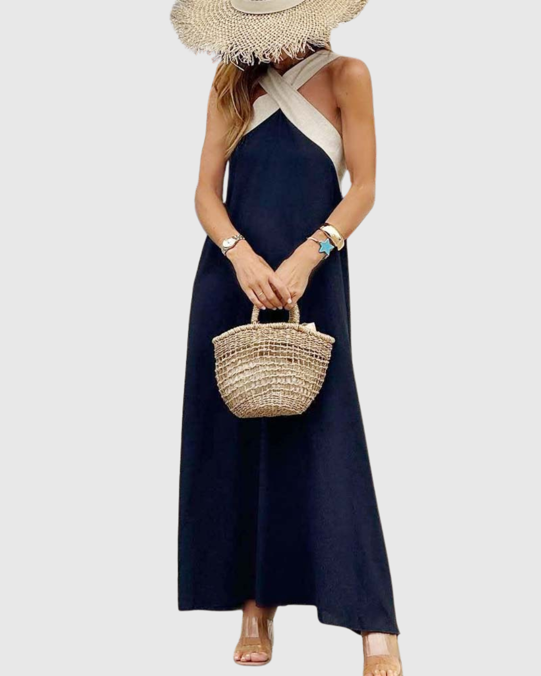 Annemarie – Elegant Cross Neck Dress - Image 6