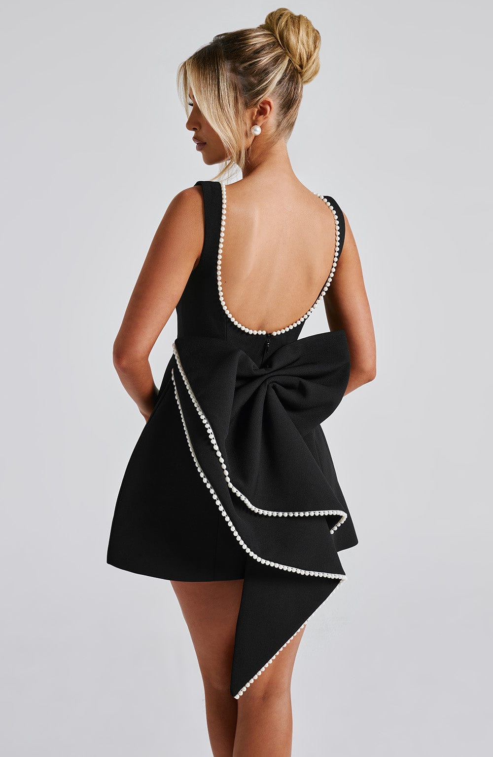 Riley – Women Elegant Bow Detail Mini Dress - Image 5
