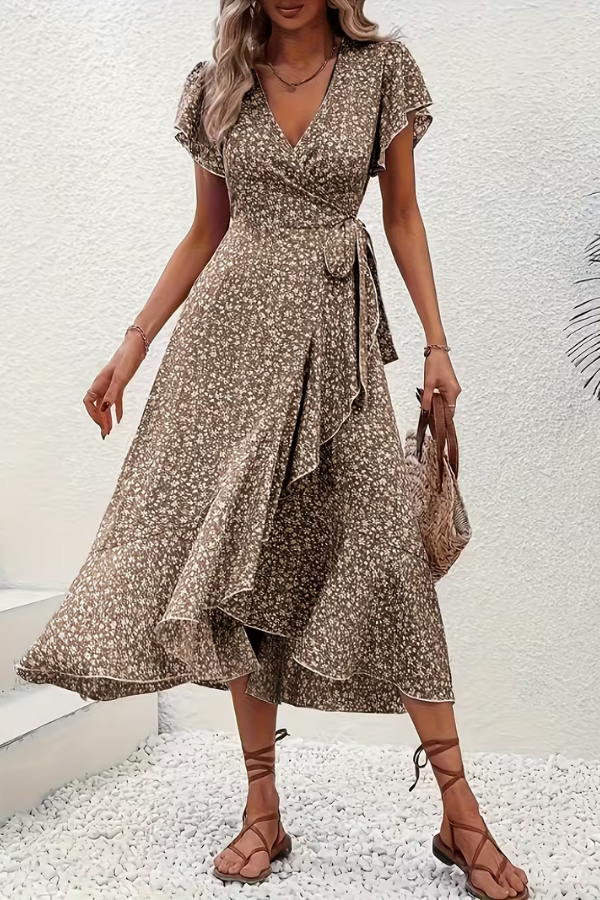 Wrap Dress for Women with Flattering Ruffle Hem - Image 2