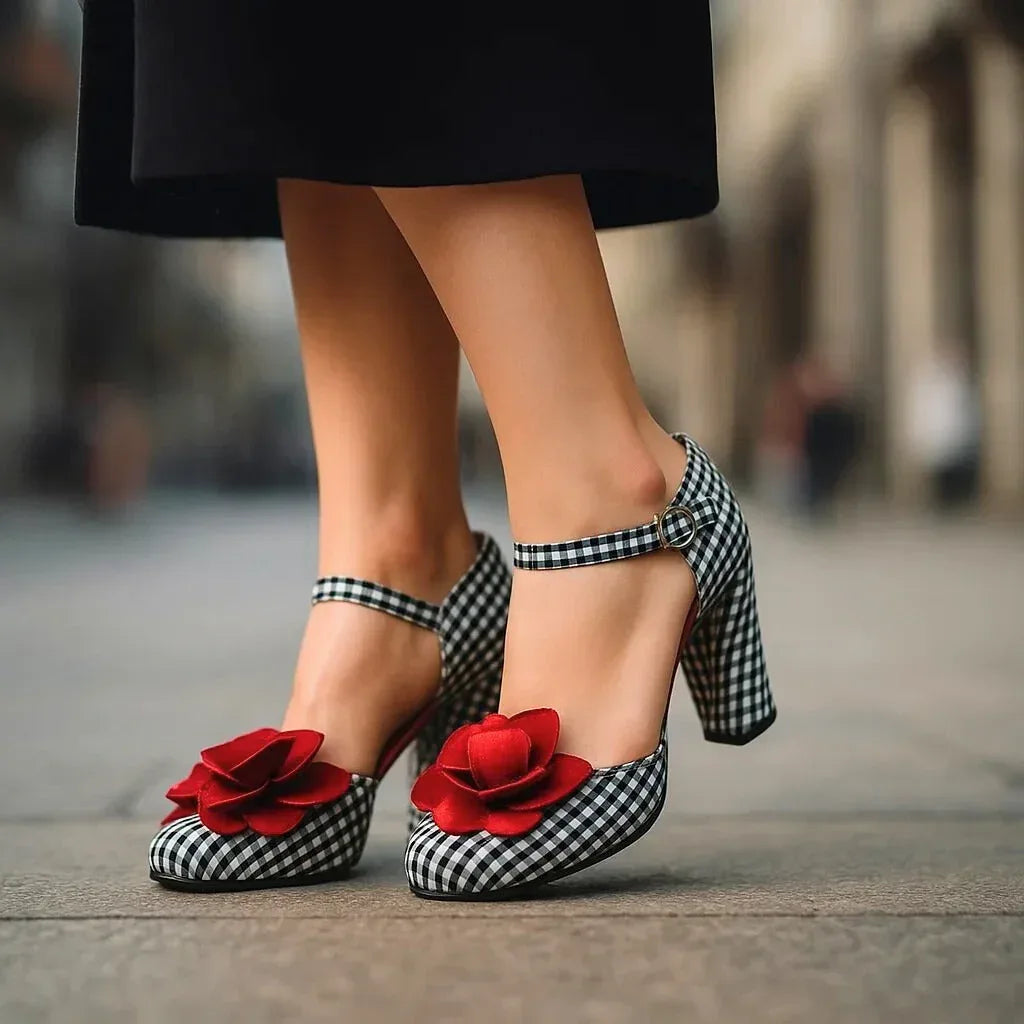 Aurora – Round Toe And A Single Strap Heels - Image 4
