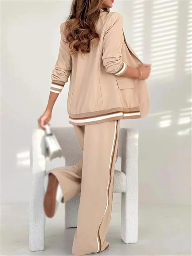 Set featuring a blazer and wide-leg pants for women with a sporty touch - J&B; - 12 - Elvaroza.com
