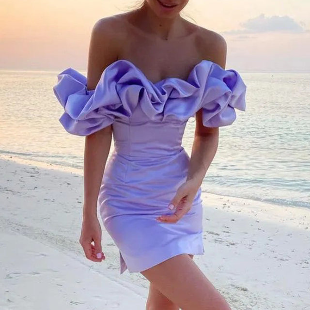 Clara – Women Ruffled Off-Shoulder Mini Dress - Image 3