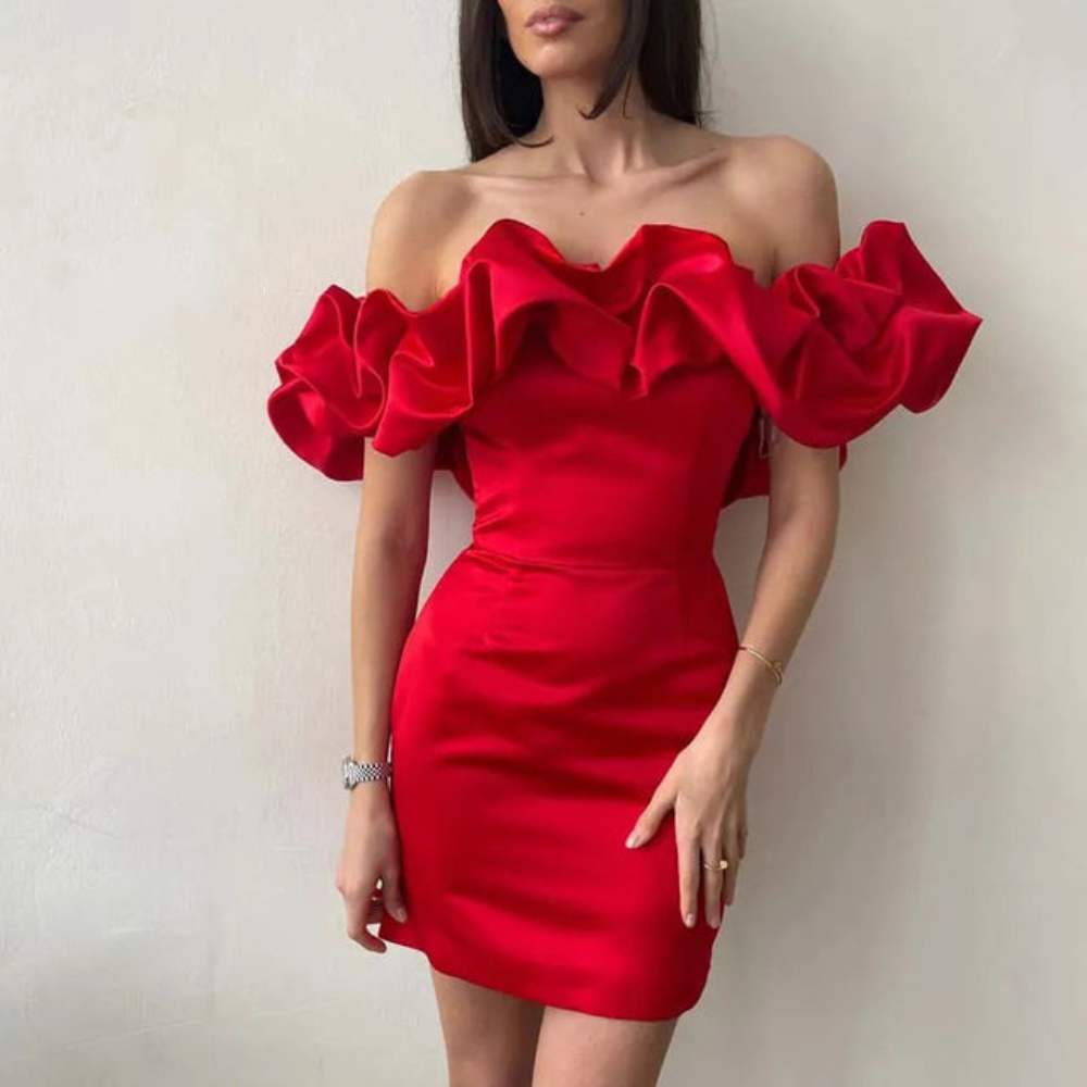 Clara – Women Ruffled Off-Shoulder Mini Dress - Image 4