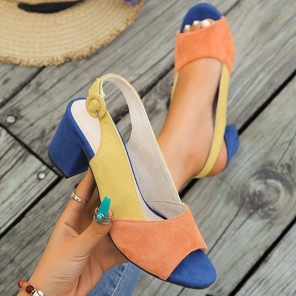 Lea – Women Slingback Block Heels - Image 1