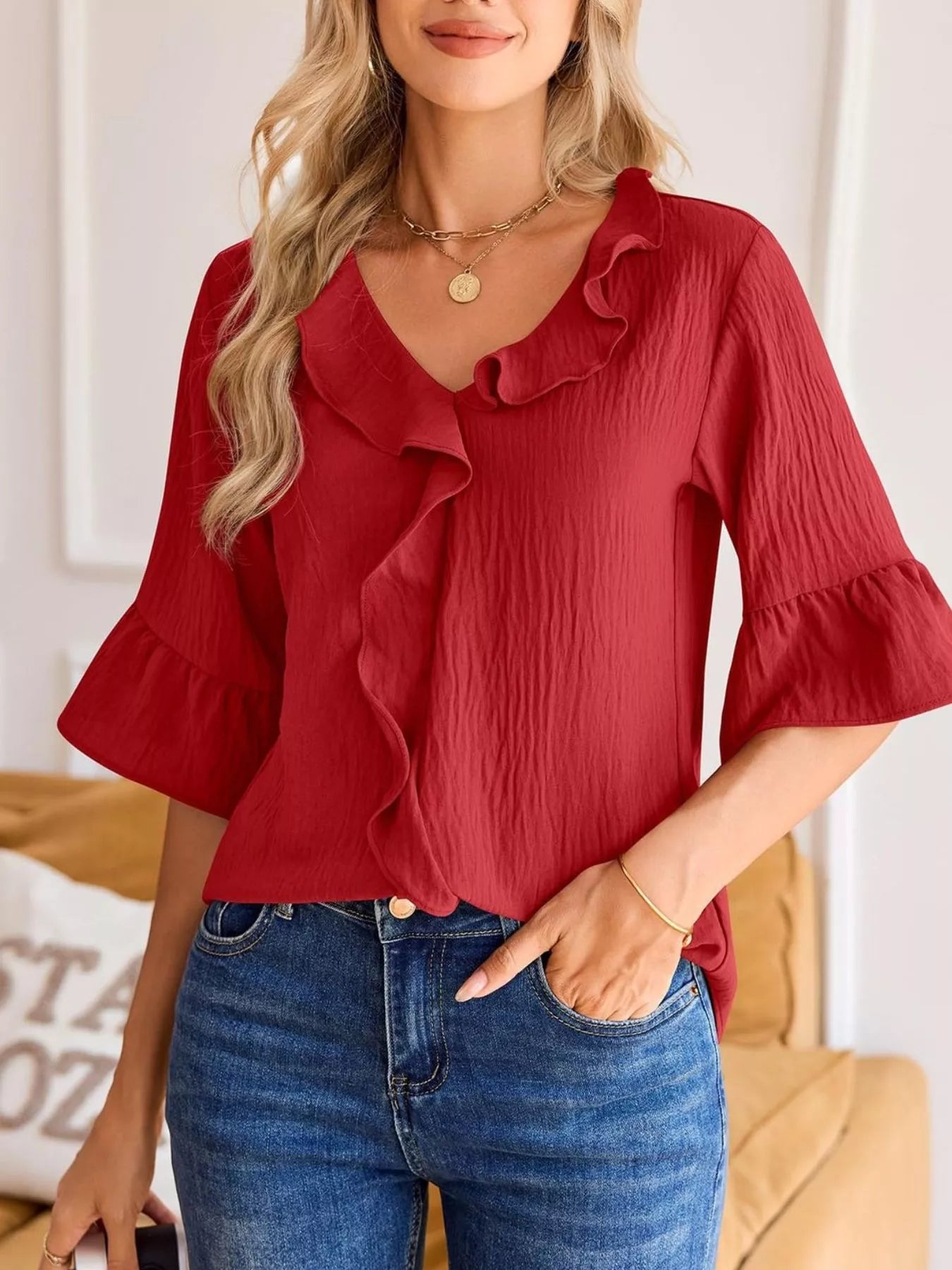 Annika – Ruffled Elegance Blouse - Image 14