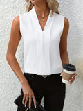 Ella – Women Pleated V-Neck Blouse - Image 1