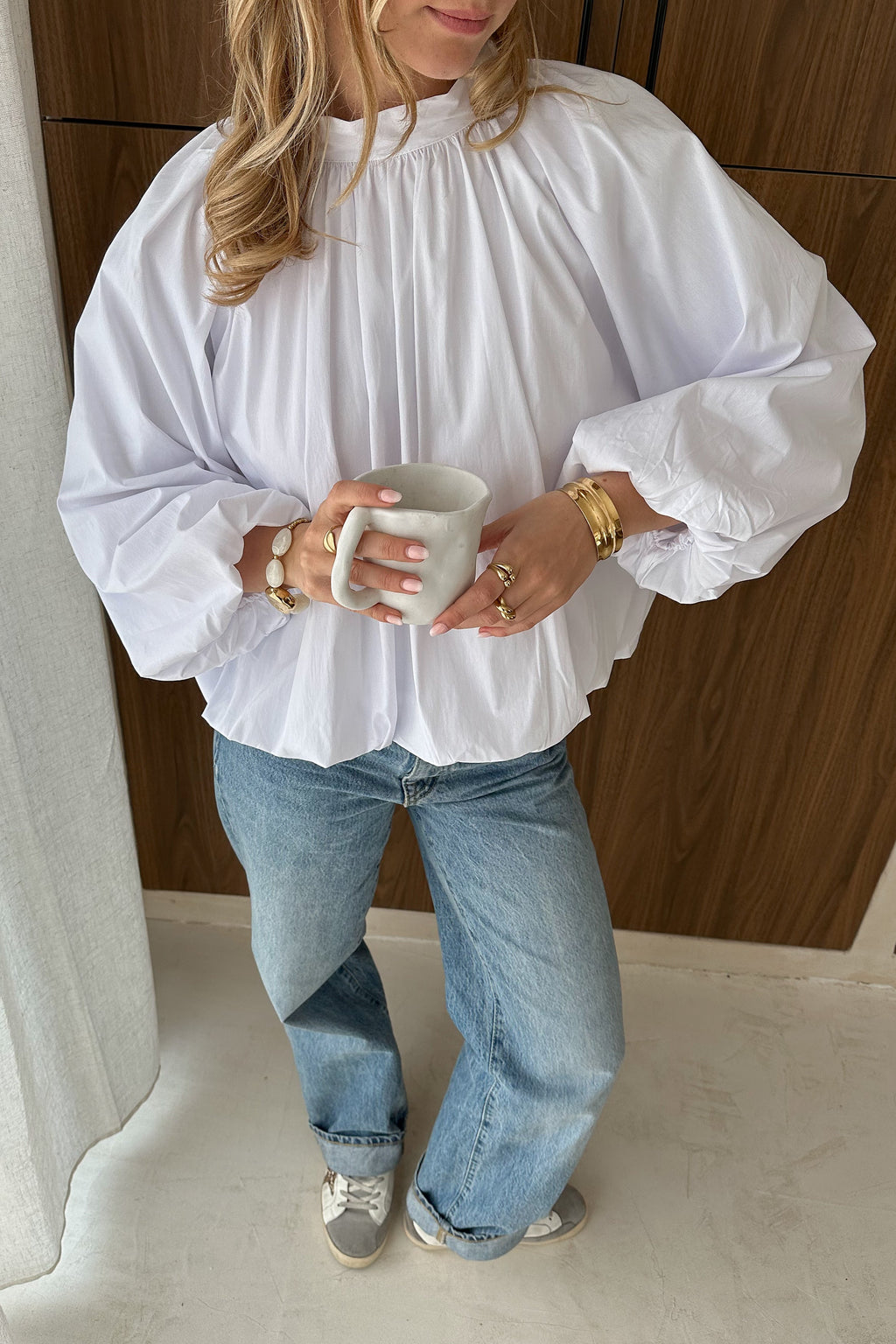 Katrin – Puff-sleeved Stand-collar Blouse - Image 4