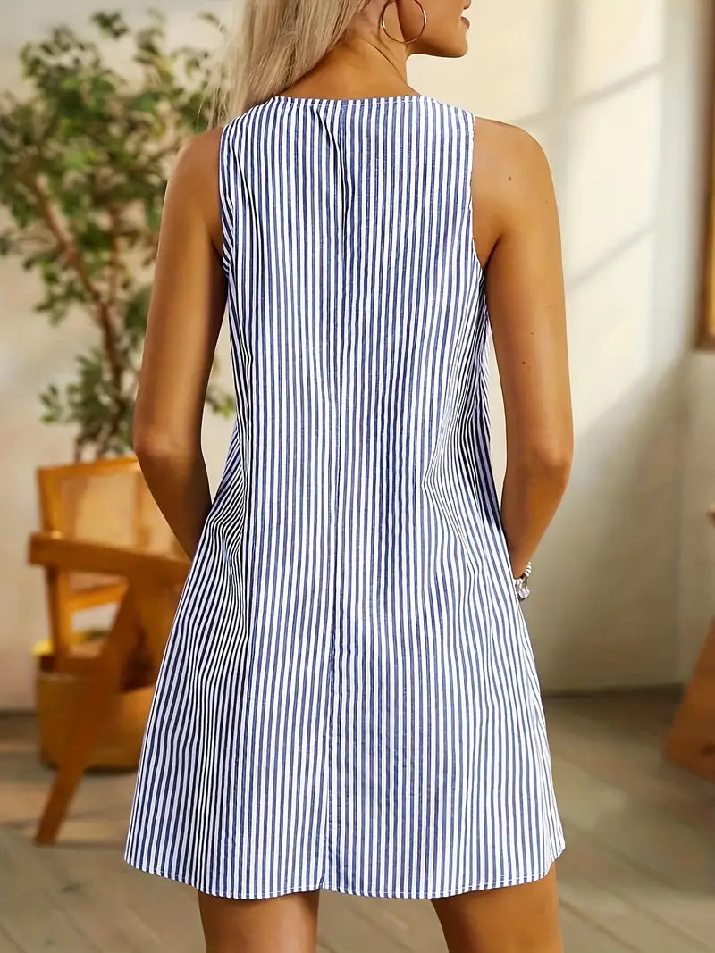 Vanessa – Women Stylish Striped Summer Dress - Image 6