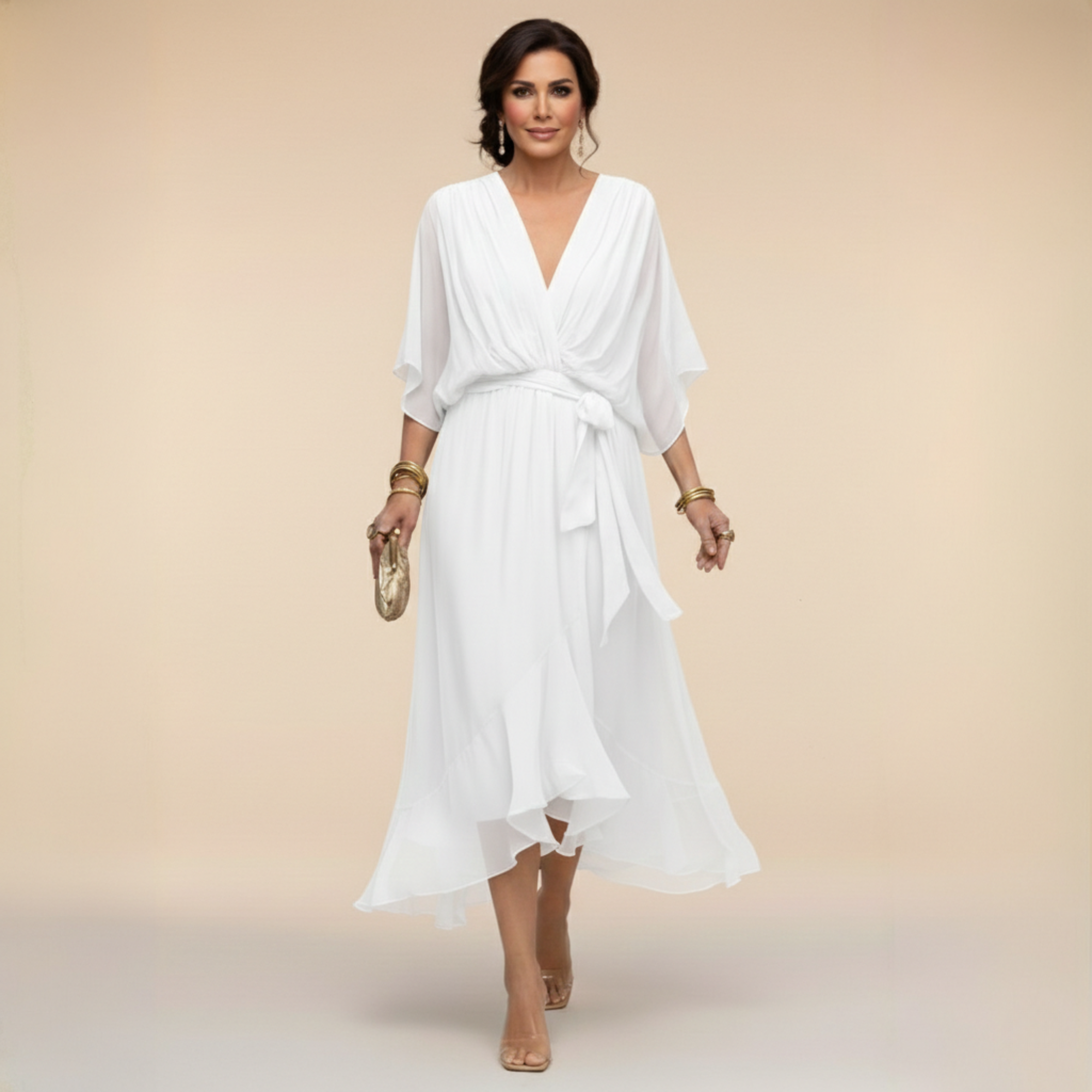 Erika – Elegant Flowing V-Neck Dress - Image 7