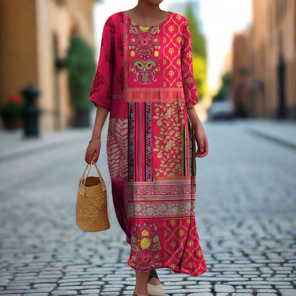 Lina – Women Floral Flowy Ethnic Dress - Image 2